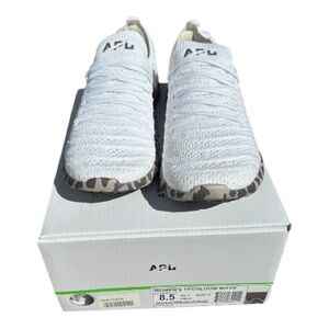 APL Women’s TechLoom Wave Sneakers — White / Asteroid / Leopard — Size 8.5